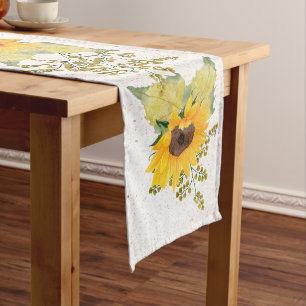 Chemin De Table Long Tournesols aquarelle jaune
