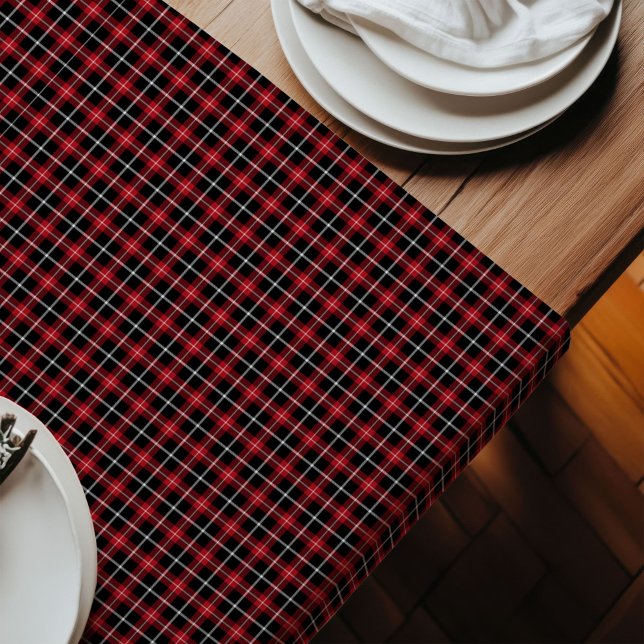 Chemin De Table Long Tradition de tarte rouge rouge roux roux roux (Rustic Table Runner Red Black Tartan Tradition)