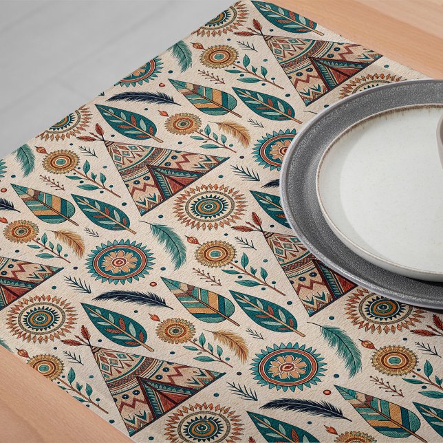 Chemin De Table Long Tribal Print Table Runer Bohemian Style Accent (Tribal Print Table Runner Bohemian Style Accent)