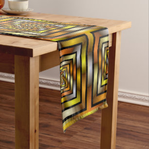 Chemin De Table Long Tunnel lumineux coloré Trippy Fractal Graphisme