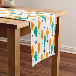 Chemin De Table Long Turquoise moderne d'orange de diamants d'ère de l