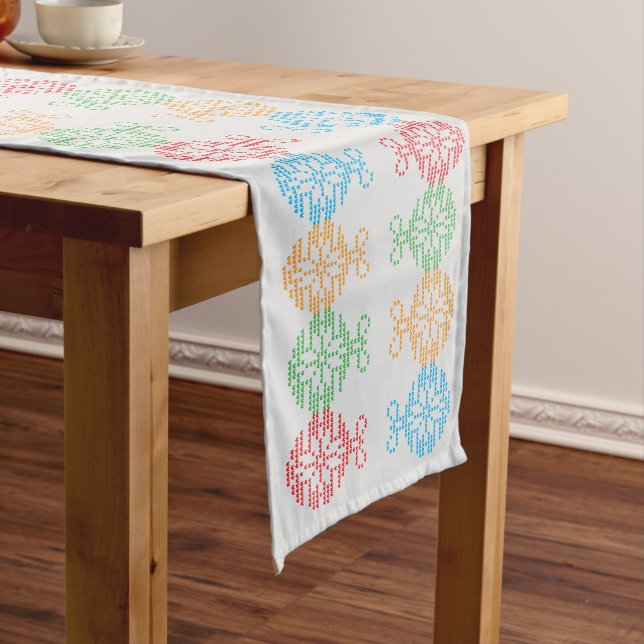 Chemin De Table Long Vilain Motif de l'ornement de Noël (In Situ)