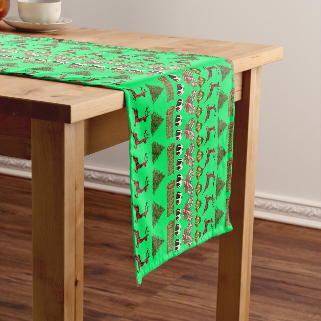 Chemin De Table Long Vilain Motif de Noël, (In Situ)