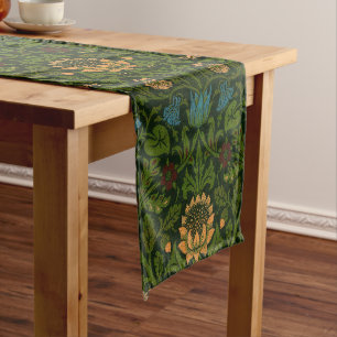 Chemin De Table Long Vintage William Morris Violet et Columbine