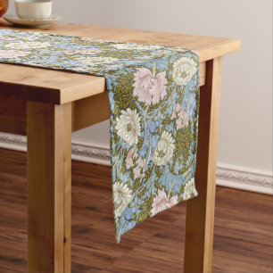 Chemin De Table Long William Morris Chrysanthemum Motif Floral Foliag