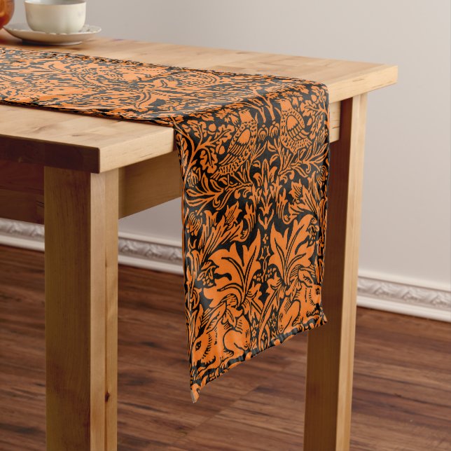 Chemin De Table Long William Morris Frère Lapin Motif Noir Rouille (In Situ)