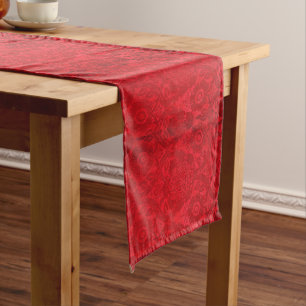 Chemin De Table Long William Morris Vintage Rouge Velvet Timbé Motif