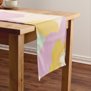 Chemin De Table Moyen Abstrait Floral Pastel Lilac Motif