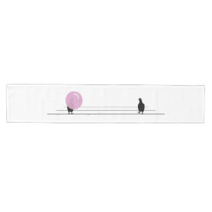 Chemin De Table Moyen Amusant mignon Bubble rose Oiseaux de gomme sur un