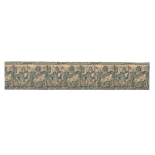 Chemin De Table Moyen ANIMAUX D'IMAGINAIRE, CHEVAUX, BOIS Bleu Vert Flor