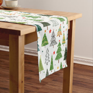 Chemin De Table Moyen Arbres rétro