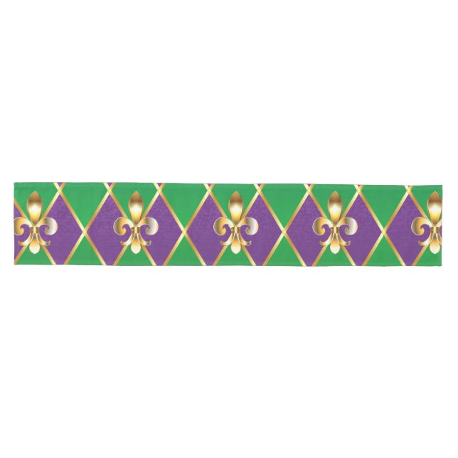 Chemin De Table Moyen Arrière - plan de bijoux Mardi Gras (Horizontal)