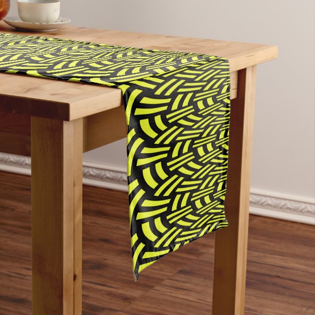 Chemin De Table Moyen Art déco jaune et noir (In Situ)