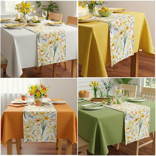 Chemin De Table Moyen Beau fleur sauvage de printemps jaune (Créateur téléchargé)