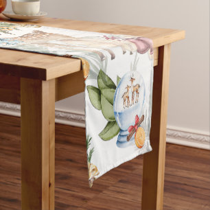 Chemin De Table Moyen Belle aquarelle de cerf Noël