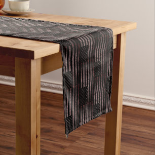 Chemin De Table Moyen Black Rose Grunge Vintage American Flag Motif
