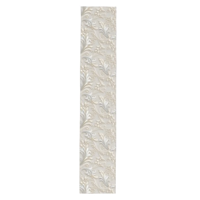 Chemin De Table Moyen Blanc Ivoire Acanthus Moyenne Table Runner (Devant)