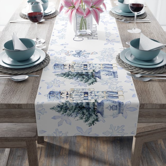Chemin De Table Moyen Bleu Noël Chinoiserie Nutcracker (Créateur téléchargé)
