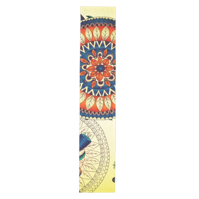 Chemin De Table Moyen Boho Funky Trendy Retro Motif Abstrait (Devant)