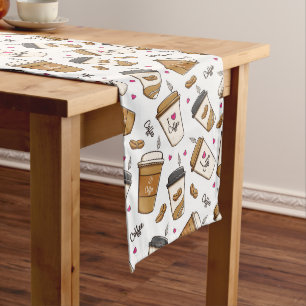 Chemin De Table Moyen Cafés, Fèves de café, Amateur de café, Coeurs