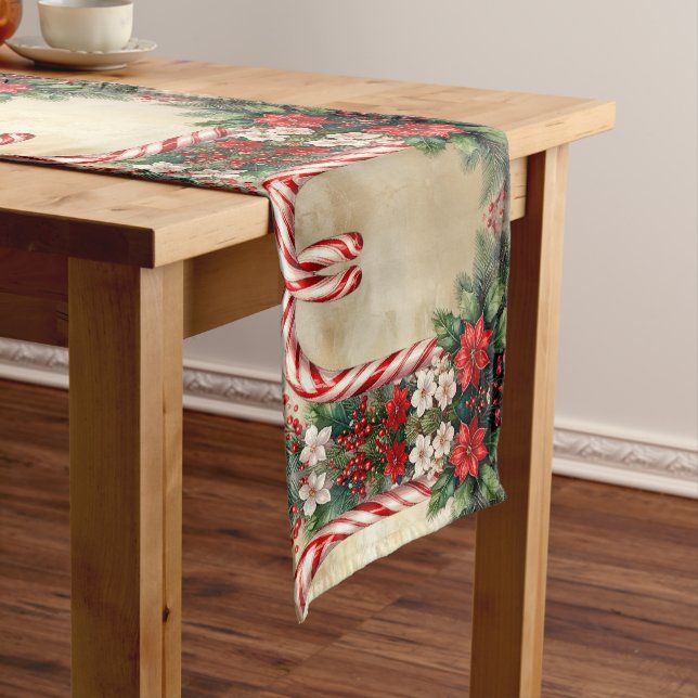 Chemin De Table Moyen Candy Cane Christmas Holiday Table Runner (In Situ)