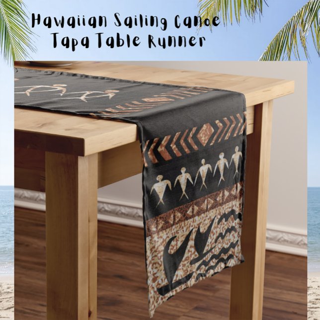 Chemin De Table Moyen Canoë hawaïen à voile Tapa (Créateur téléchargé)