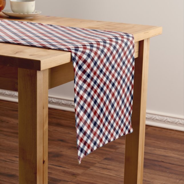 Chemin De Table Moyen Carreaux rouge blanc et bleu (In Situ)