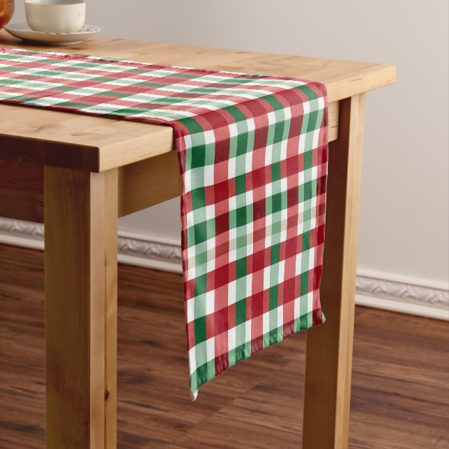 Chemin De Table Moyen Carreaux Rouge Vert Blanc Joyeux (In Situ)