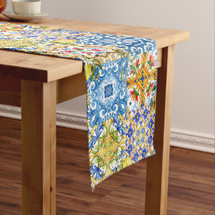 Chemin De Table Moyen Carrelage méditerranéen, majolica, style sicilien