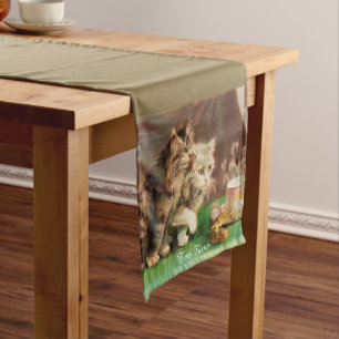 Chemin De Table Moyen Chats de thé vintage personnalisés
