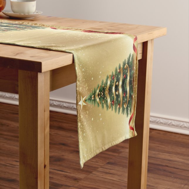 Chemin De Table Moyen Christmas Tree Ribbons Holiday Table Runner (In Situ)