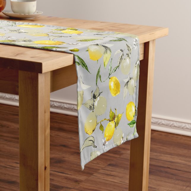Chemin De Table Moyen citrons aquarelle 19 (In Situ)