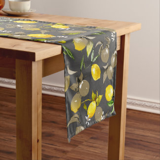 Chemin De Table Moyen Citrons aquarelle 34