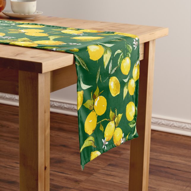 Chemin De Table Moyen Citrons aquarelle 9 (In Situ)