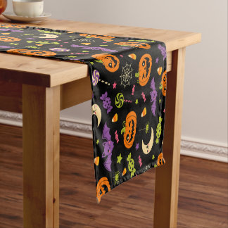 Chemin De Table Moyen Citrouilles de bonbons d'Halloween rétro kawaii ef