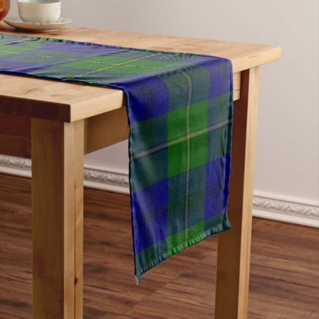 Chemin De Table Moyen Clan Johnstone Scottish Tartan Plaid (In Situ)