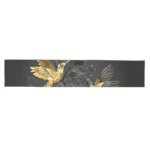 Chemin De Table Moyen Colibri noir et or