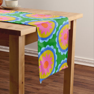 Chemin De Table Moyen Colorful Mood 60s Fleur vive Mandala Motif