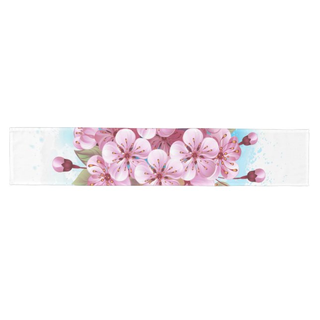 Chemin De Table Moyen Cône rose Sakura crème glacée gaufre (Horizontal)