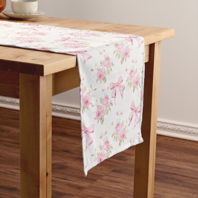 Chemin De Table Moyen Coquette Pink Cottage Rose  (In Situ)