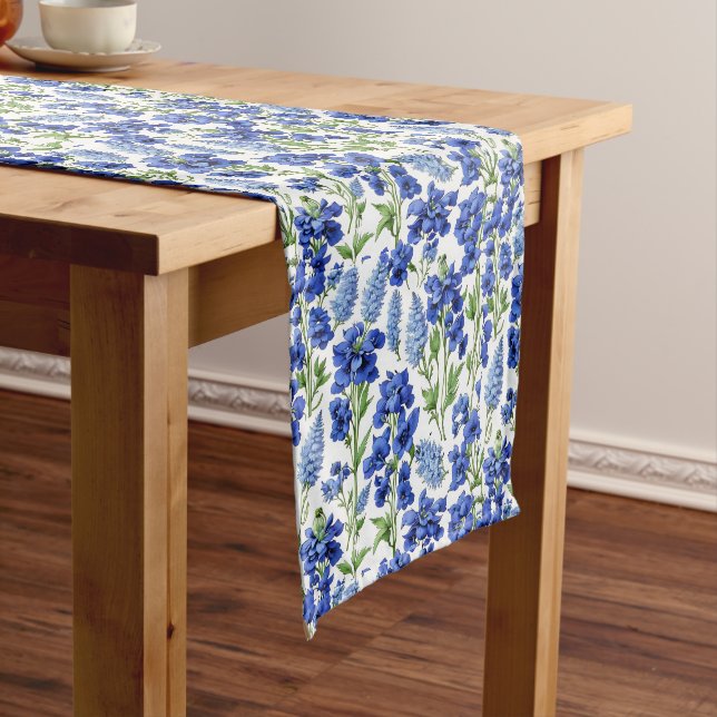 Chemin De Table Moyen Couleur de table florale bleu (In Situ)