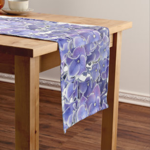 Chemin De Table Moyen Coureur bleu de Tableau de motif d'hortensia
