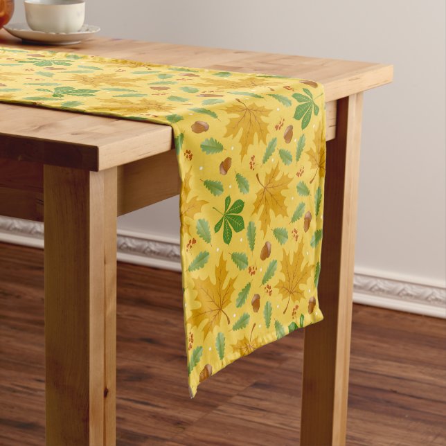 Chemin De Table Moyen Coureur de table de feuilles automnales (In Situ)