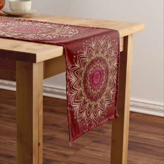 Chemin De Table Moyen Coureur de table décorative en or rouge