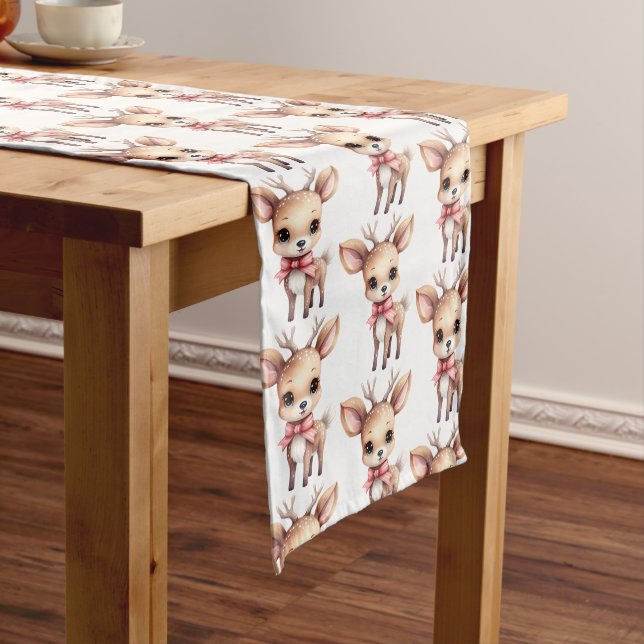 Chemin De Table Moyen Cute Baby Deer Cartoon Illustration Pattern (In Situ)