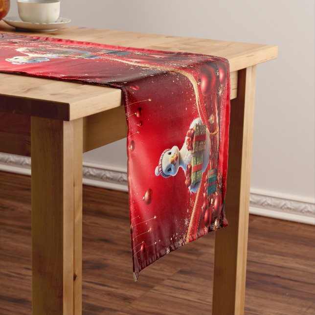 Chemin De Table Moyen Cute Duck Christmas Holiday Table Runner (In Situ)