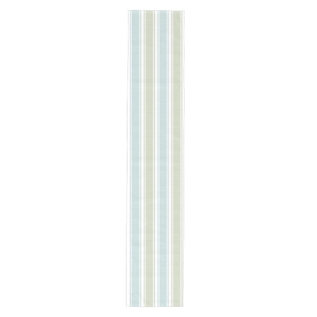 Chemin De Table Moyen Double Rayure Seafoam & Bleu (Devant)