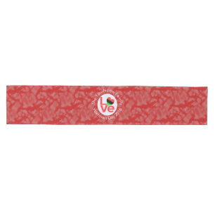 Chemin De Table Moyen Drapeau du cœur de la diaspora africaine LOVE Roug