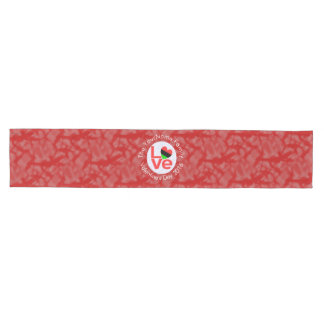 Chemin De Table Moyen Drapeau du cœur de la diaspora africaine LOVE Roug