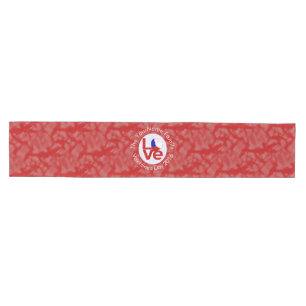 Chemin De Table Moyen Drapeau LOVE personnalisé de la Tchéquie rouge